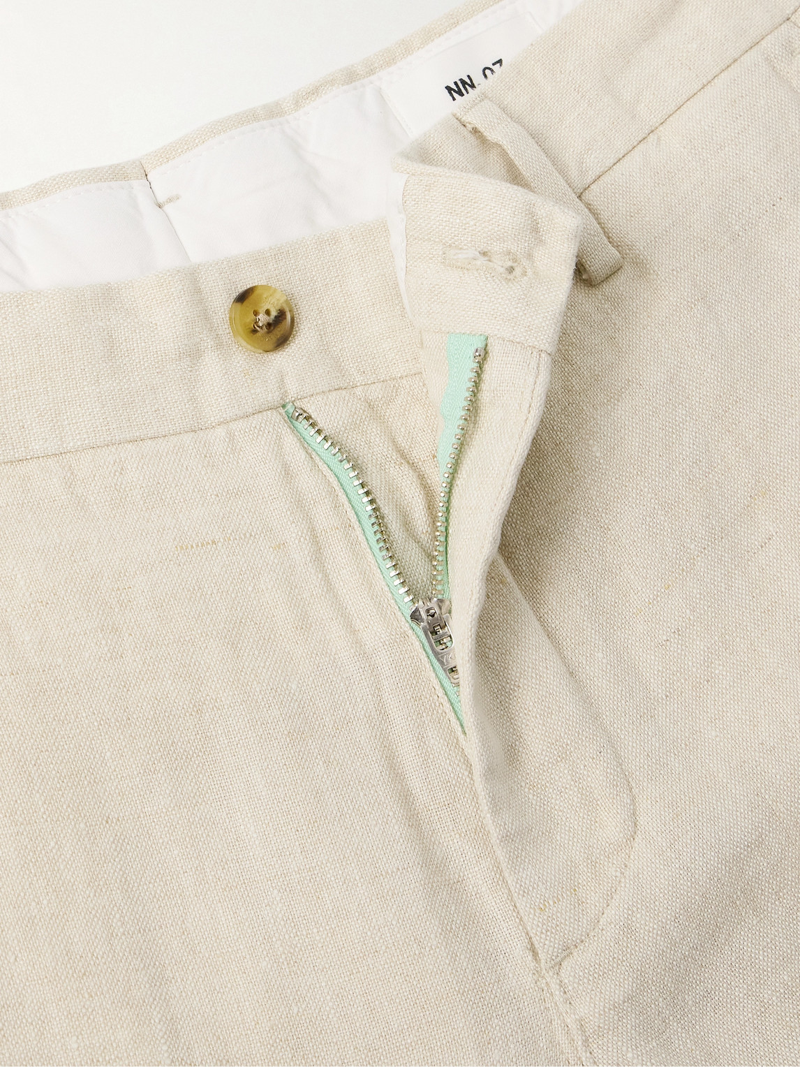 Shop Nn07 Theo 1454 Tapered Linen Trousers In Neutrals