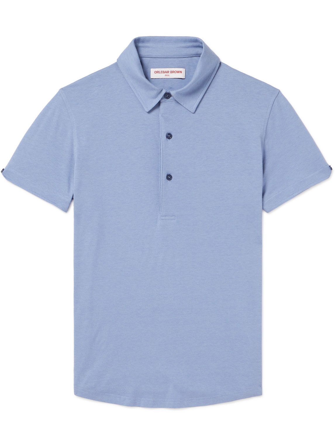Orlebar Brown - Sebastian Cotton and Silk-Blend Jersey Polo Shirt - Men - Blue - S
