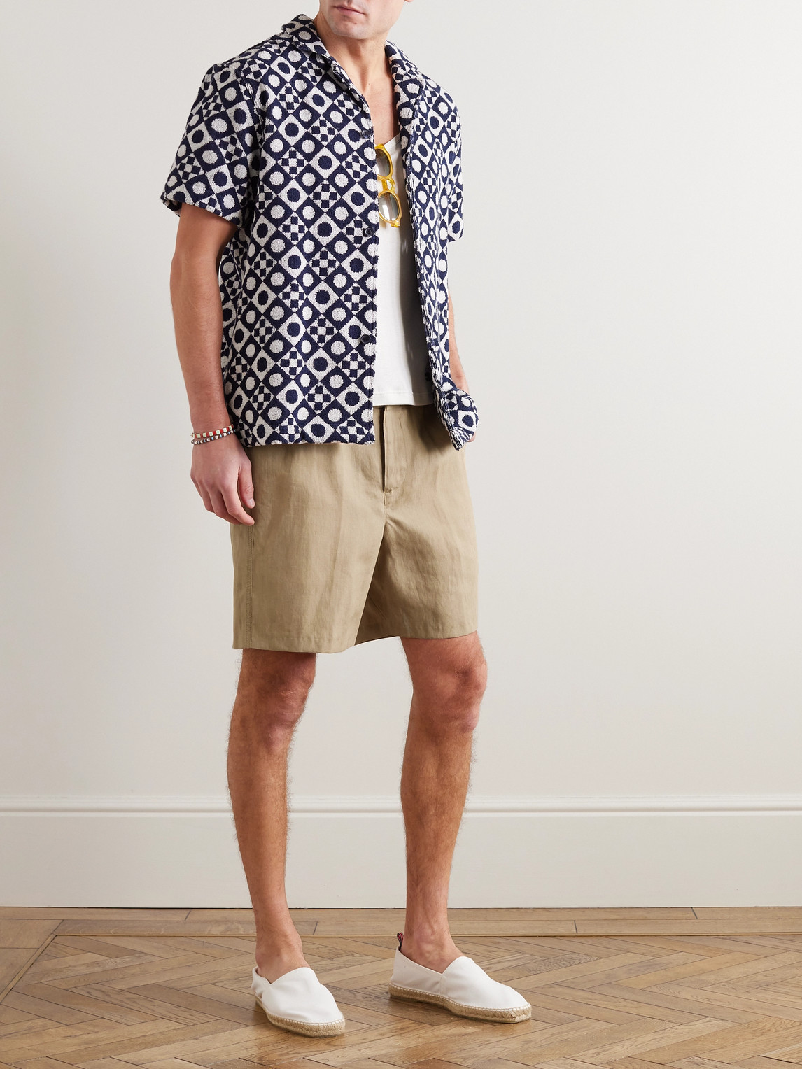 Orlebar Brown Alex Straight-leg Linen Drawstring Shorts In Neutrals