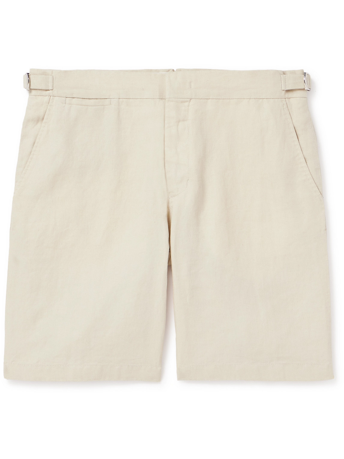 Orlebar Brown Norwich Straight-leg Linen Shorts In Neutrals