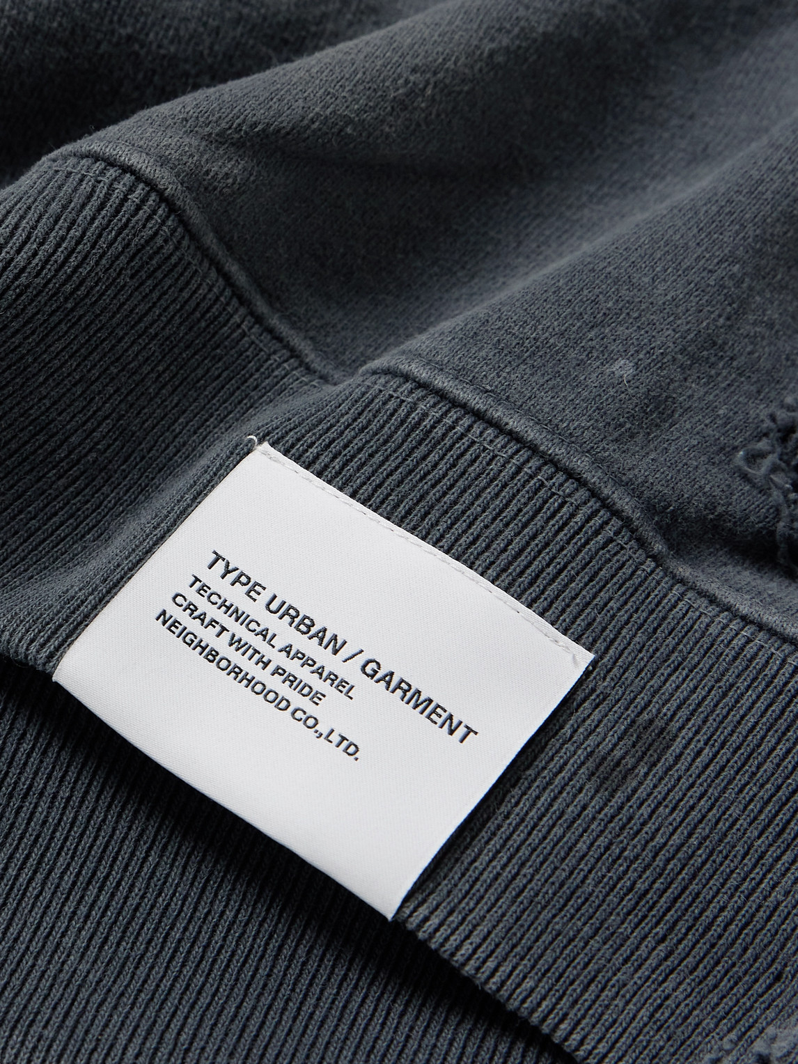 Shop Neighborhood Savage Logo-embroidered Appliquéd Distressed Cotton-jersey Sweatshirt In Gray
