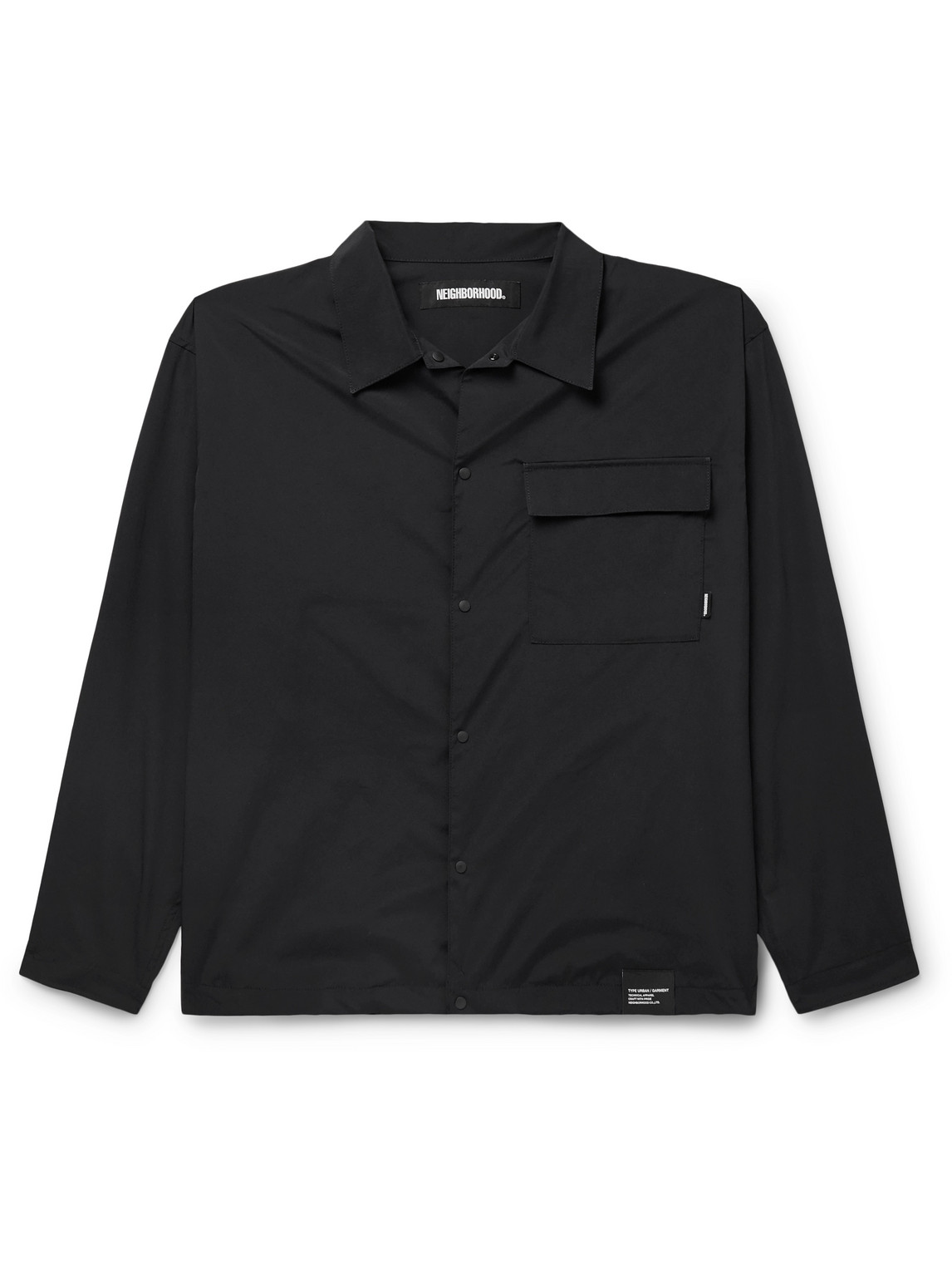 Neighborhood Logo-print Shell Overshirt In Black | ModeSens