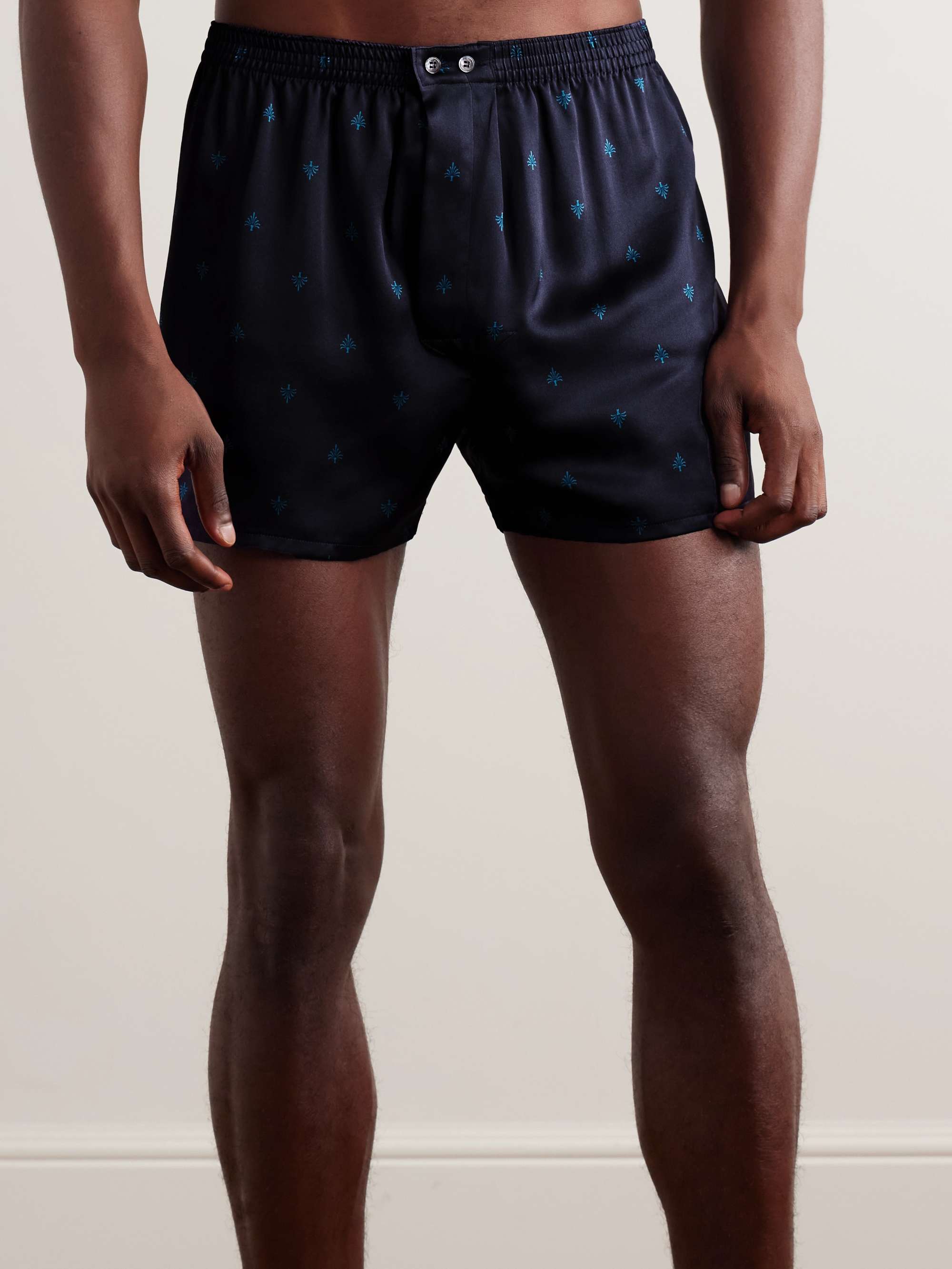 Brindisi 106 Printed Silk Satin Boxer Shorts