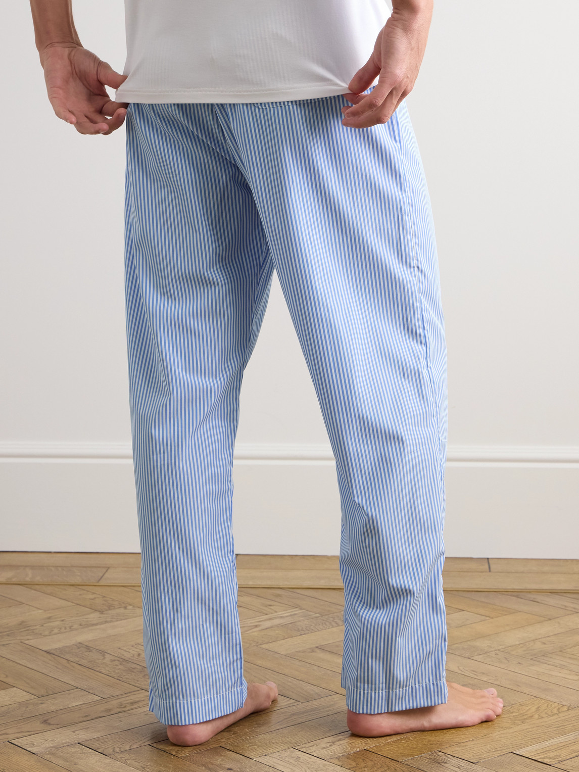  Derek Rose - James Cotton-poplin Pyjama Trousers - Men - Blue - S 