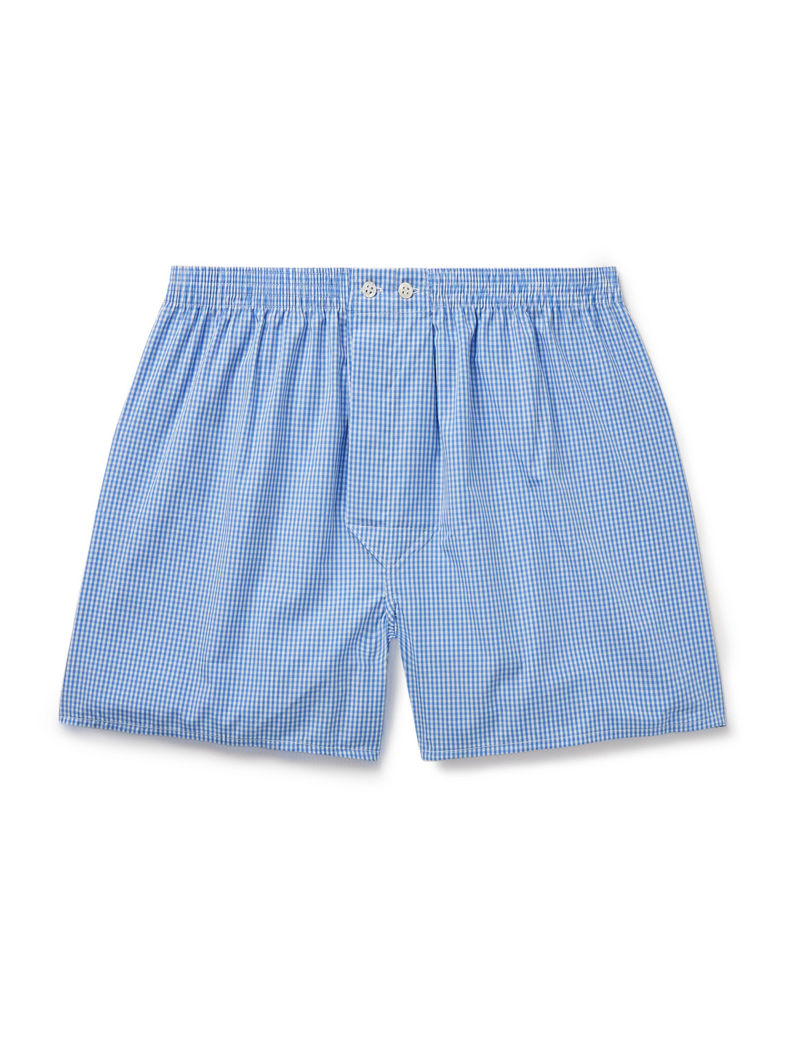 Derek Rose Gingham Cotton Boxer Shorts In Blue