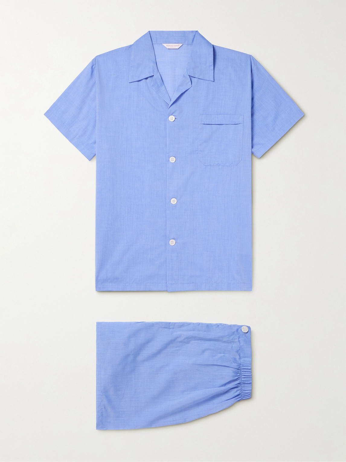 Derek Rose – Amalfi Camp-Collar Cotton-Batiste Pyjama Set