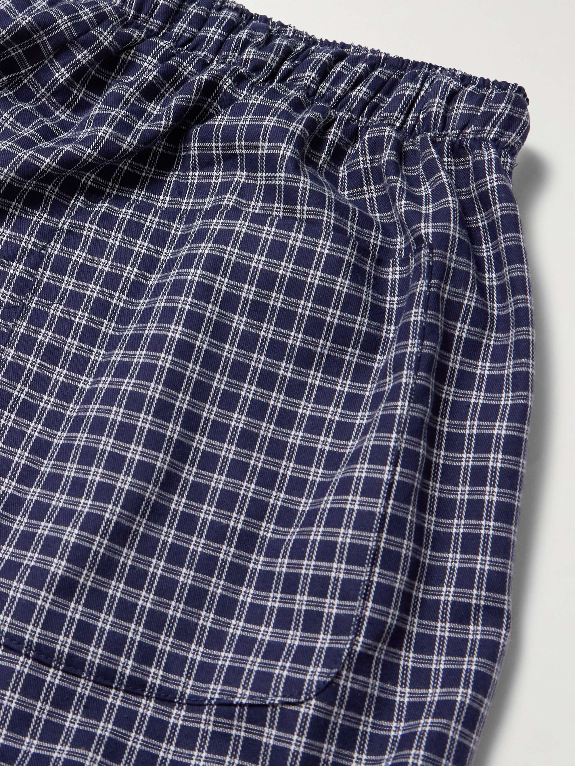 DEREK ROSE Checked Cotton-Flannel Pyjama Trousers