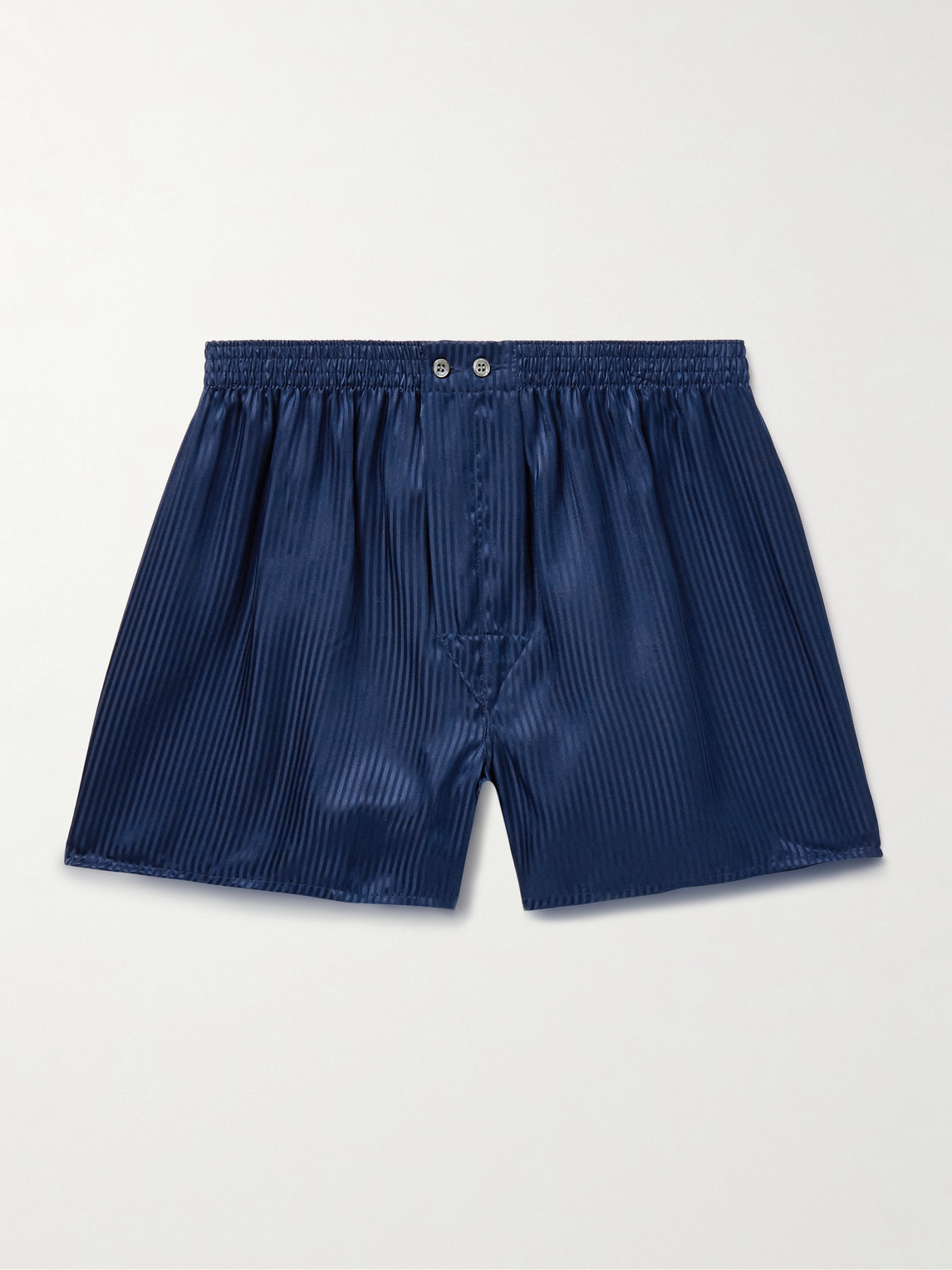 Derek Rose – Woburn 8 Striped Silk-Satin Boxer Shorts