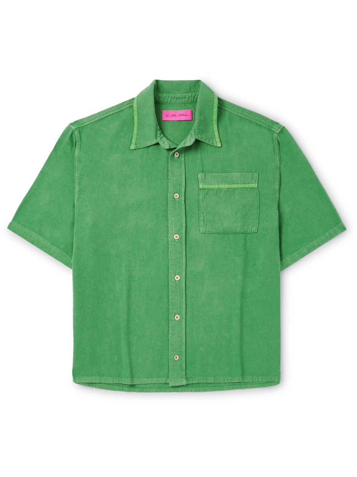 The Elder Statesman Jupiter Cotton And Silk-blend Twill Shirt In Green