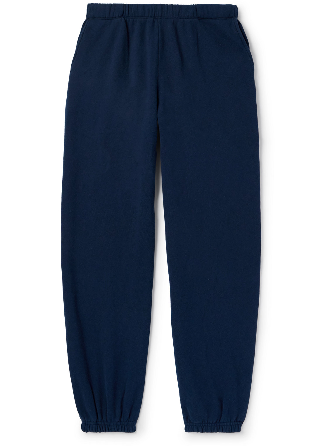 The Elder Statesman Straight-leg Cotton And Cashmere-blend Jersey Sweatpants In Blue