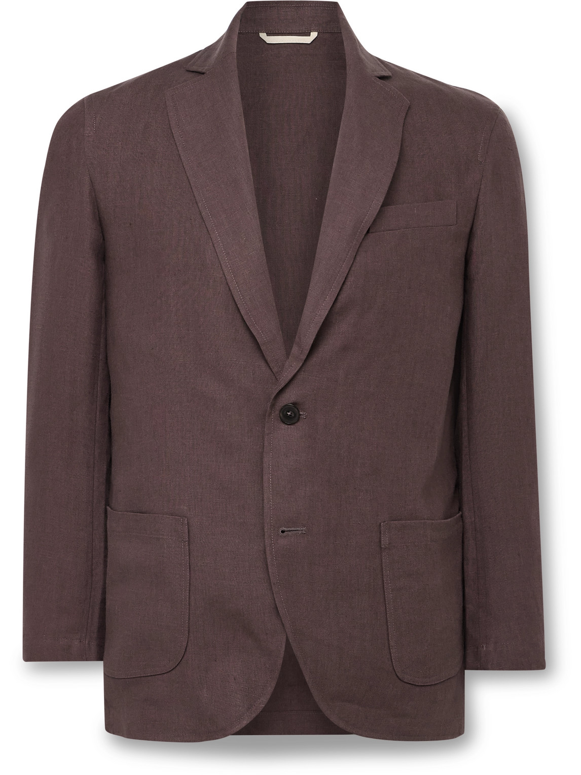 De Bonne Facture Essential Unstructured Linen Suit Jacket In Purple