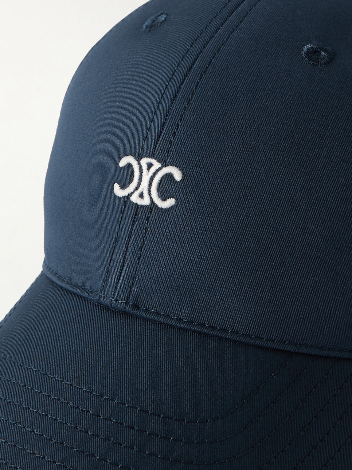 Celine Triomphe Logo-embroidered Cotton-gabardine Baseball Cap In Blue