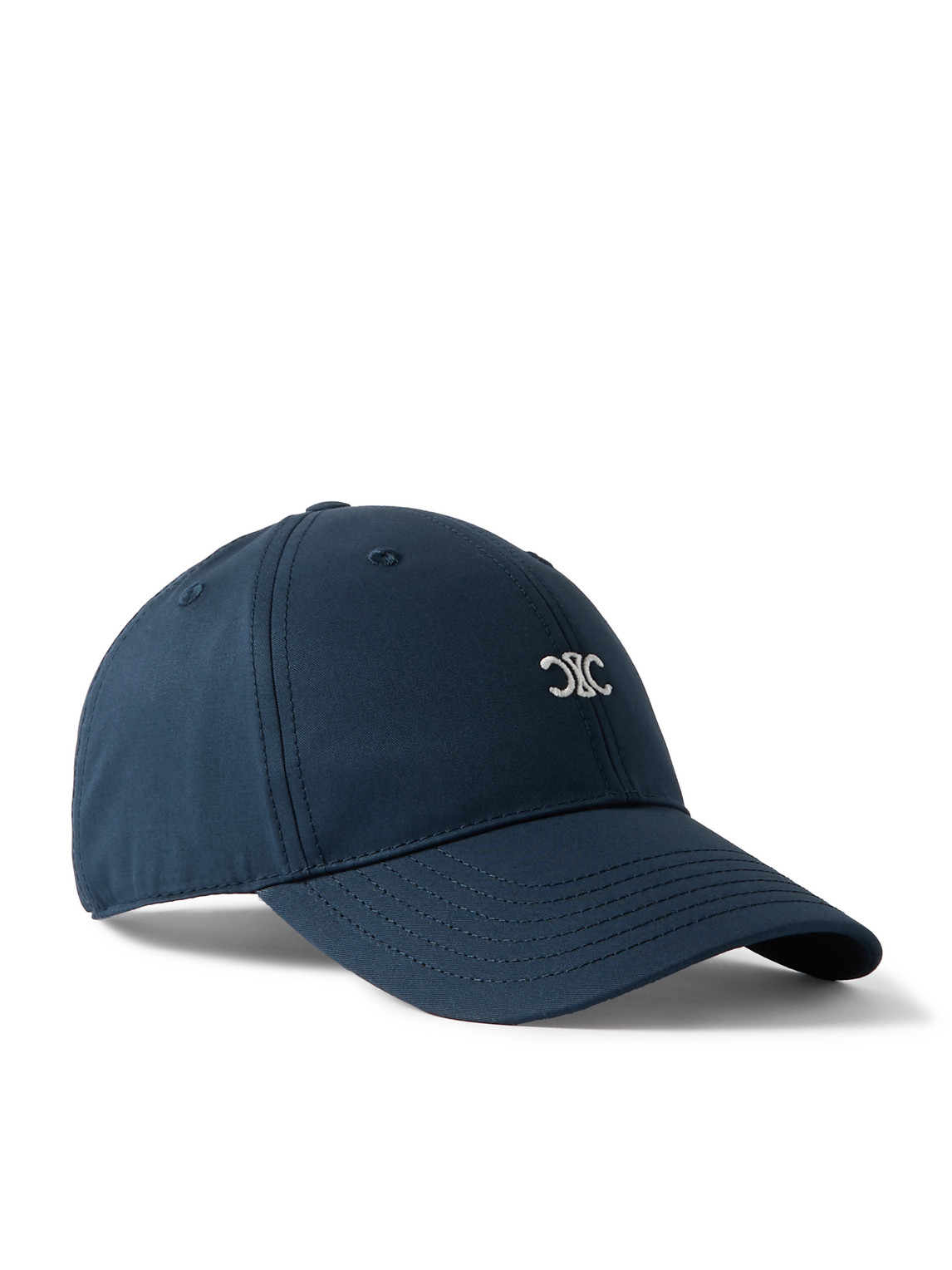 Celine Triomphe Logo-embroidered Cotton-gabardine Baseball Cap In Blue