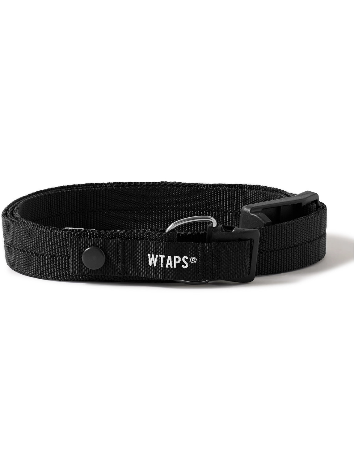 Wtaps 2cm Logo-embroidered Canvas Belt In Black