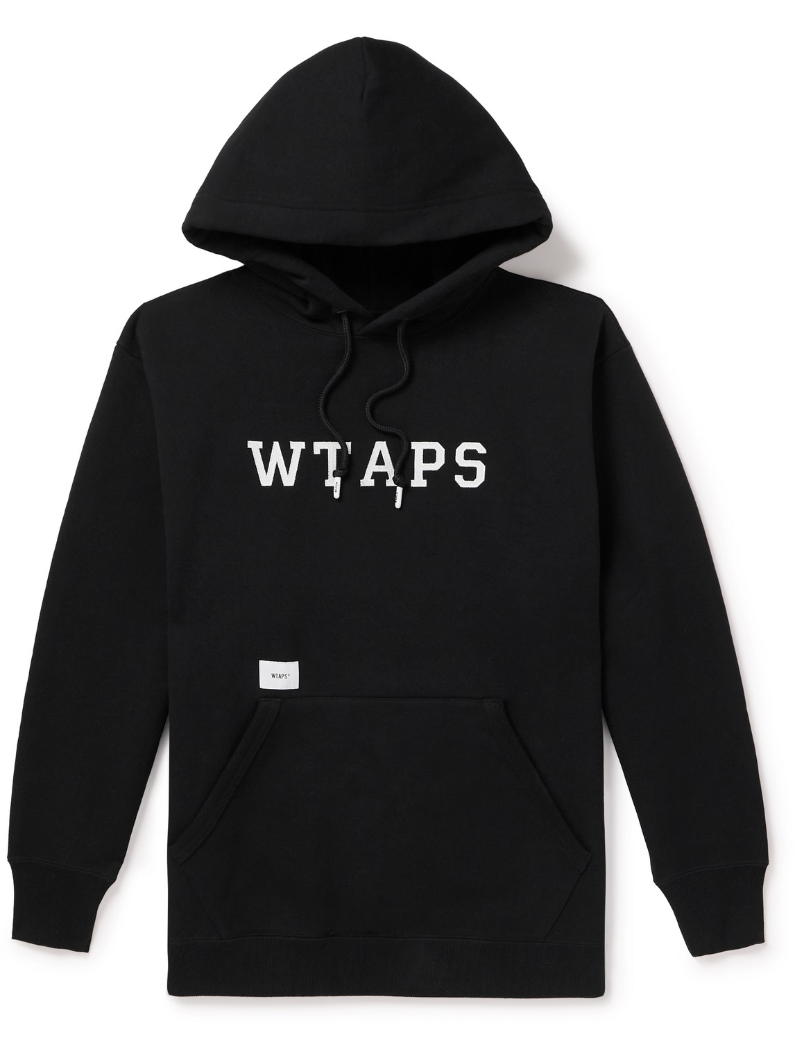 Wtaps Logo-appliquéd Cotton-jersey Hoodie In Black