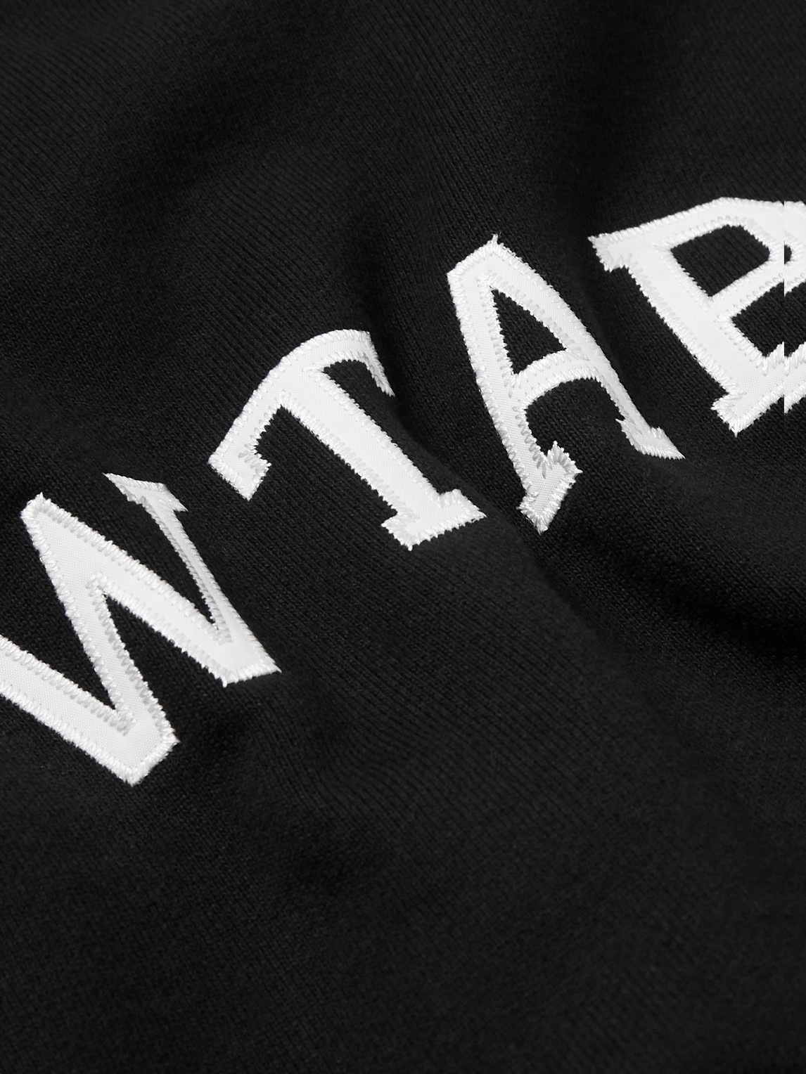 Shop Wtaps Logo-appliquéd Cotton-jersey Sweatshirt In Black