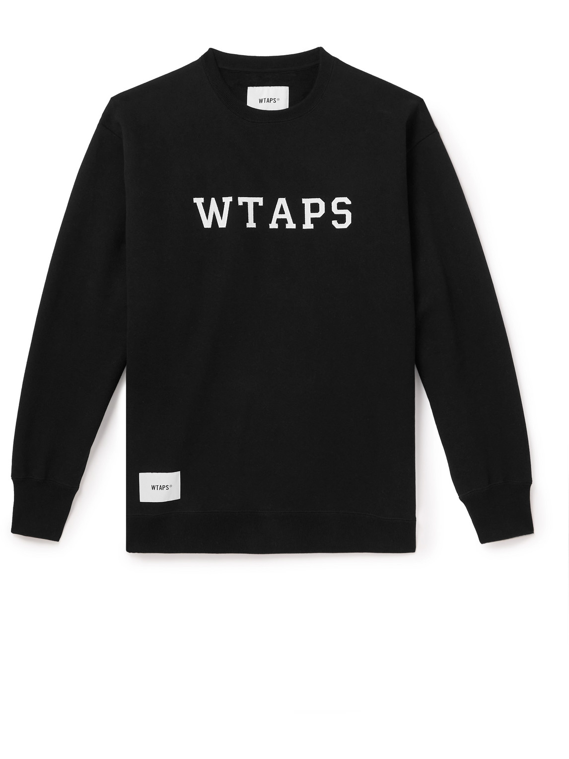 Shop Wtaps Logo-appliquéd Cotton-jersey Sweatshirt In Black