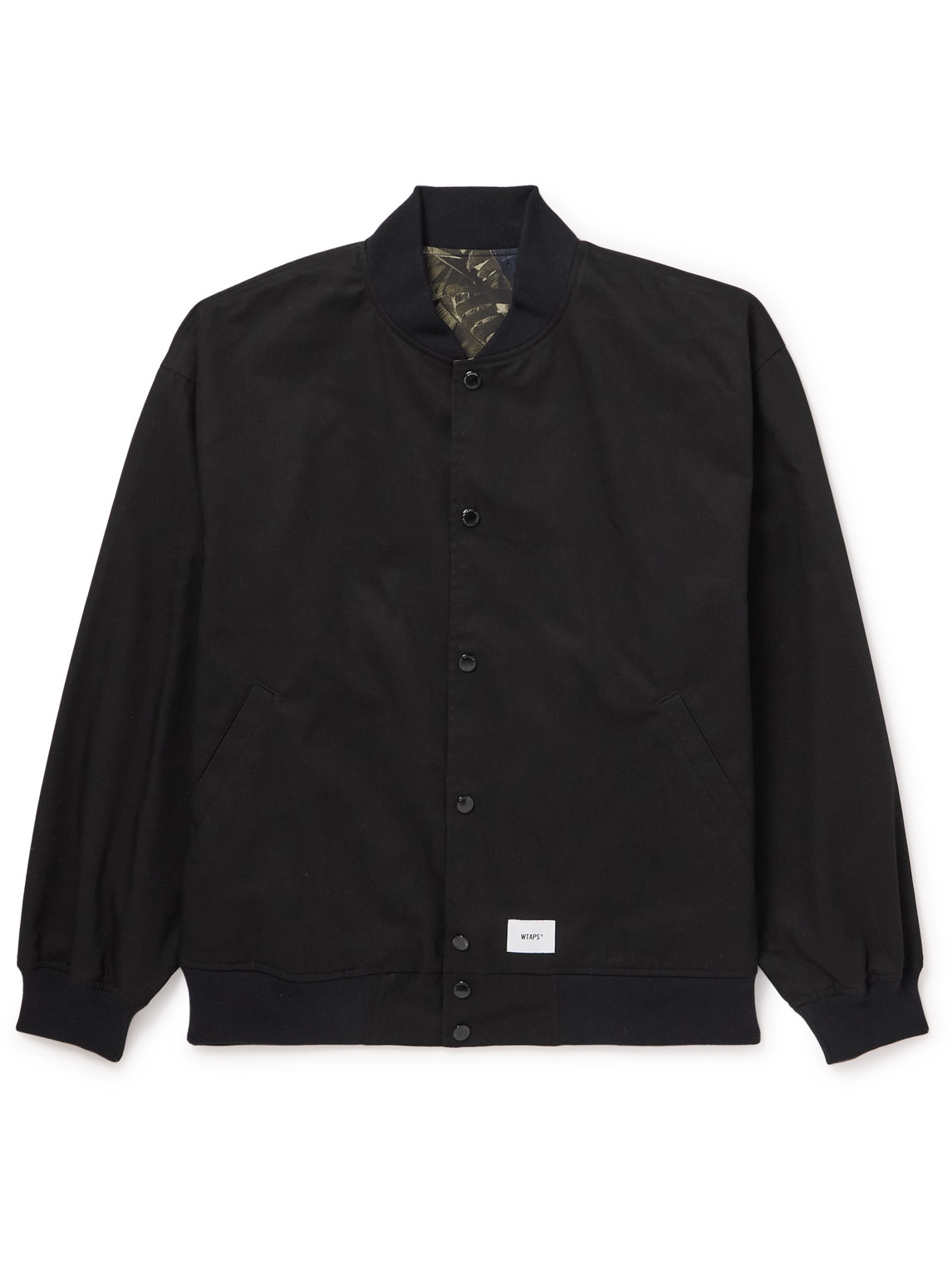 Wtaps Reversible Logo-embroidered Twill Bomber Jacket In Black