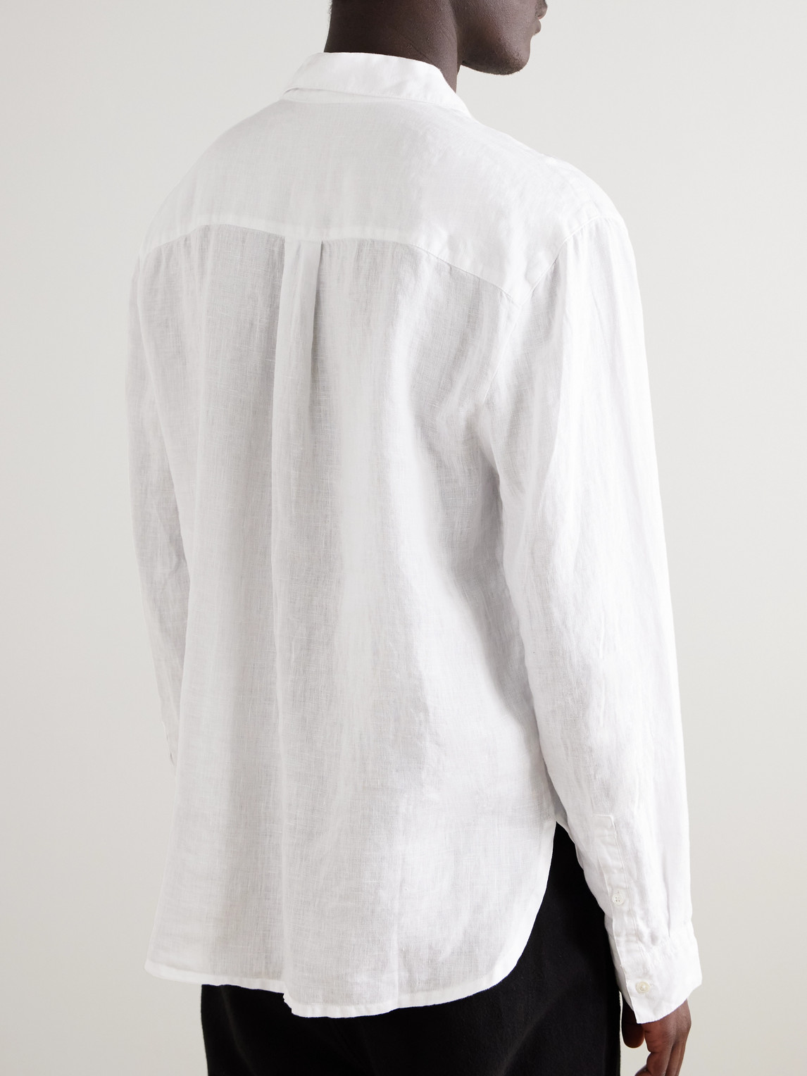 Shop James Perse Garment-dyed Linen Shirt In White