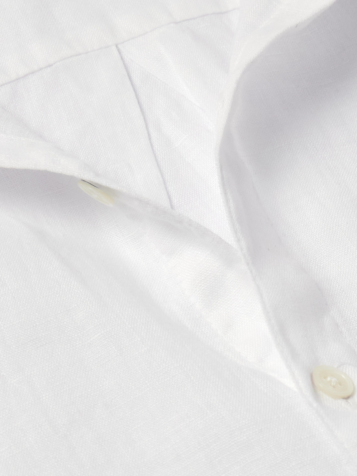 Shop James Perse Garment-dyed Linen Shirt In White