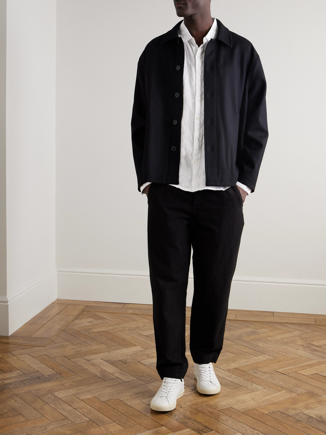 Shop James Perse Garment-dyed Linen Shirt In White