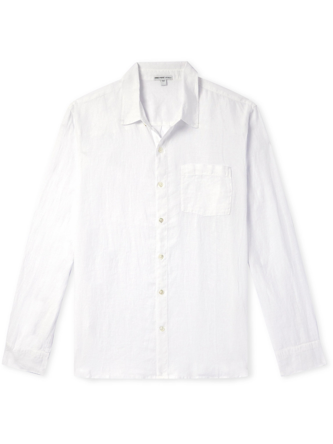 James Perse Garment-dyed Linen Shirt In White