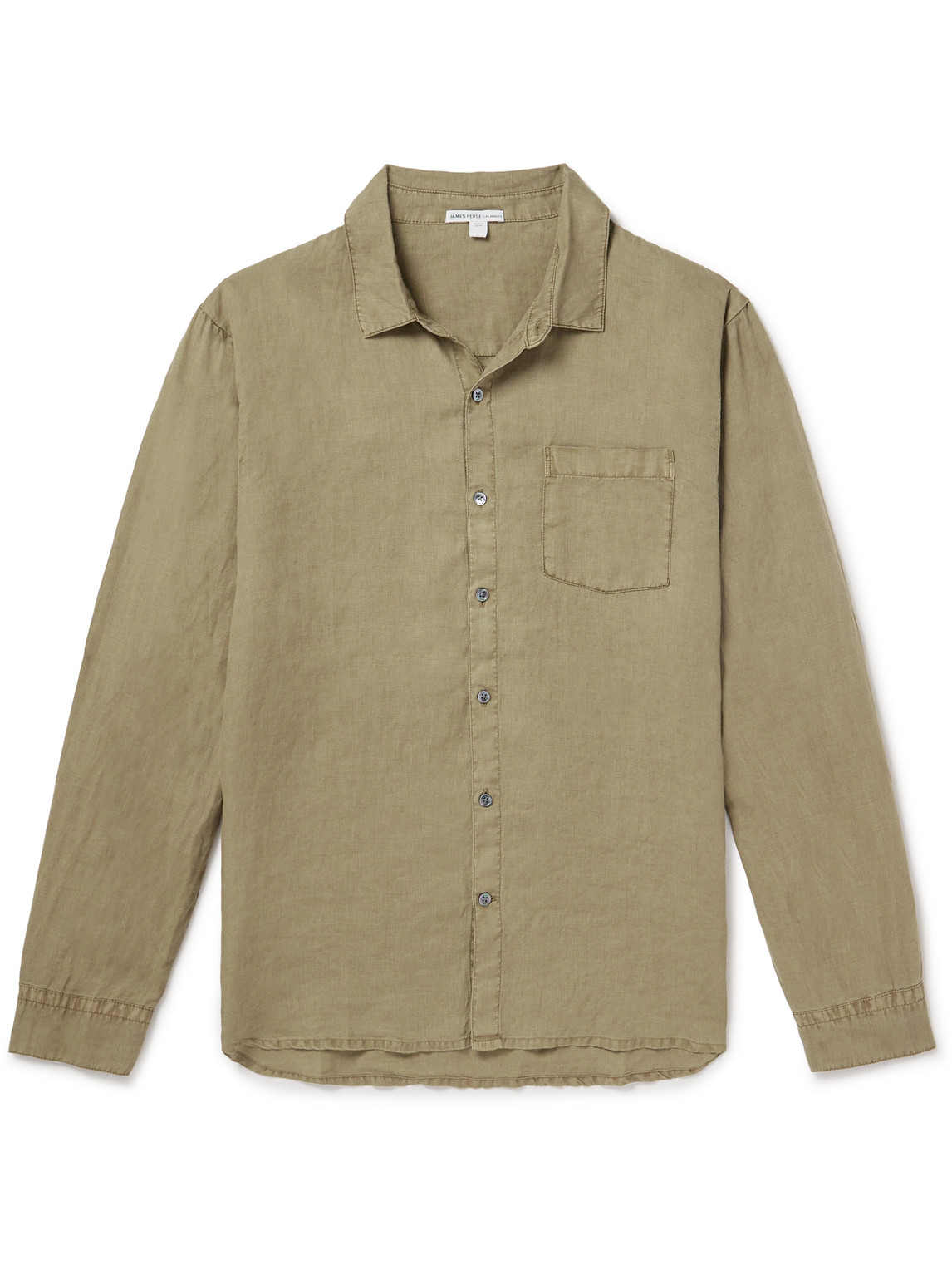 James Perse Garment-dyed Linen Shirt In Brown