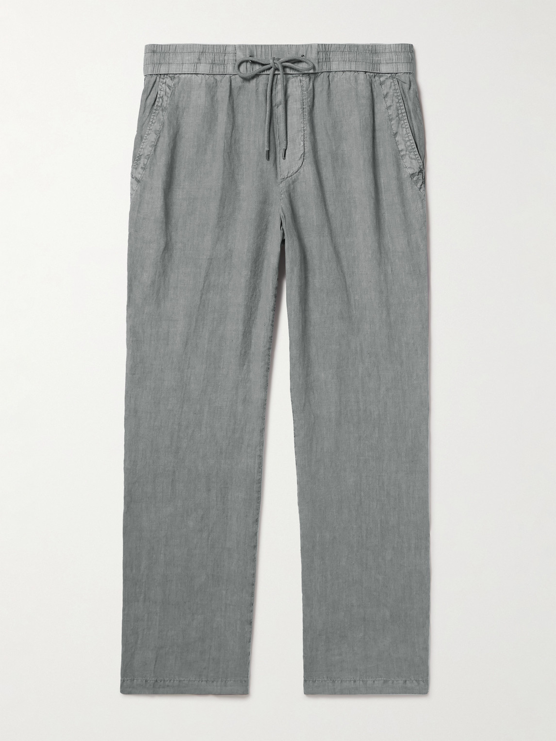 James Perse Straight-Leg Garment-Dyed Linen Drawstring Trousers - Men
