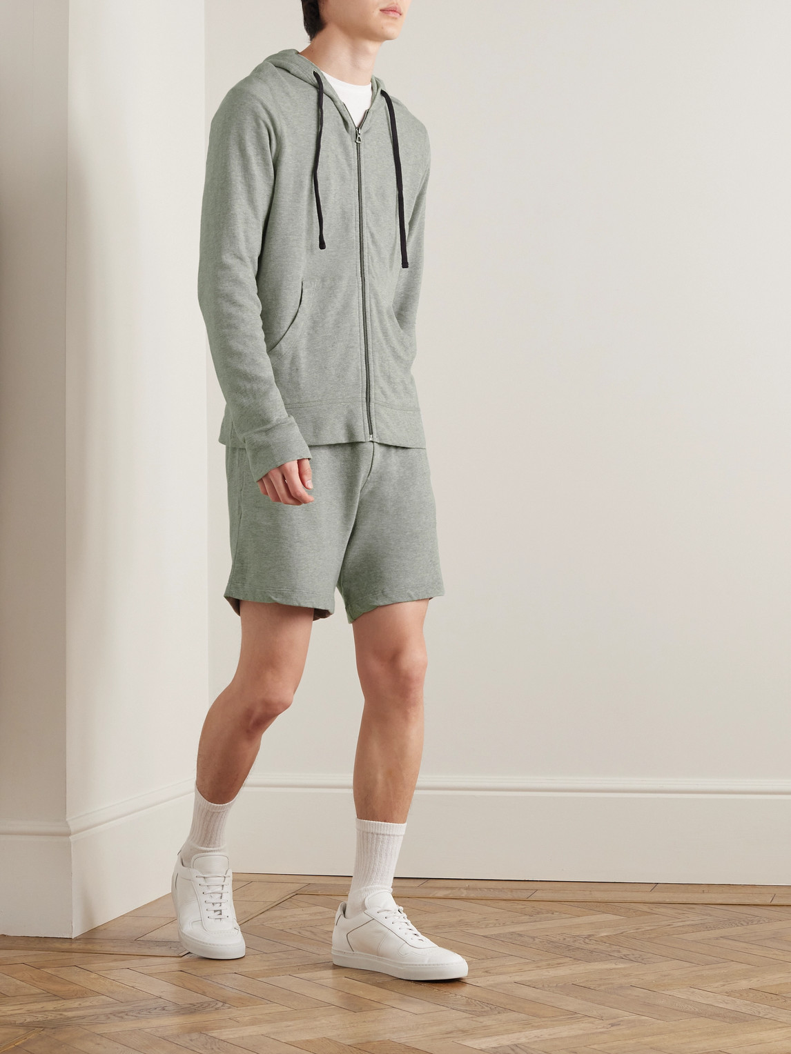 Cotton-Jersey Zip-Up Hoodie