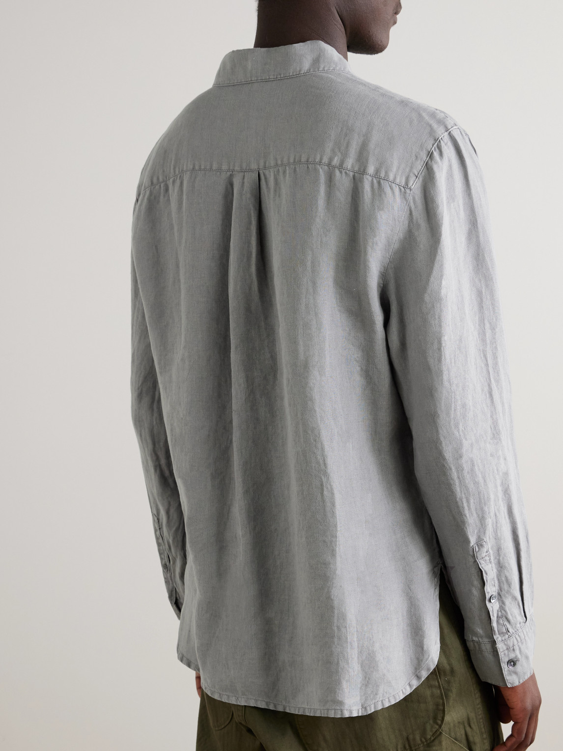 Shop James Perse Garment-dyed Linen Shirt In Gray