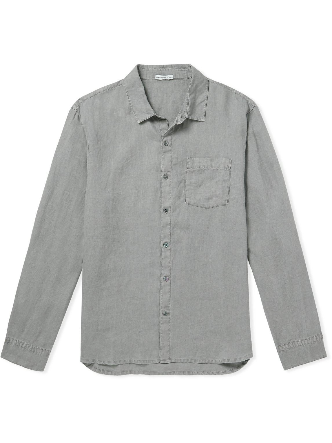 James Perse Garment-dyed Linen Shirt In Gray