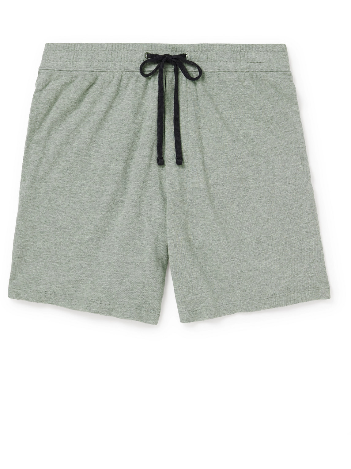 James Perse Garment-dyed Cotton-jersey Drawstring Shorts In Gray