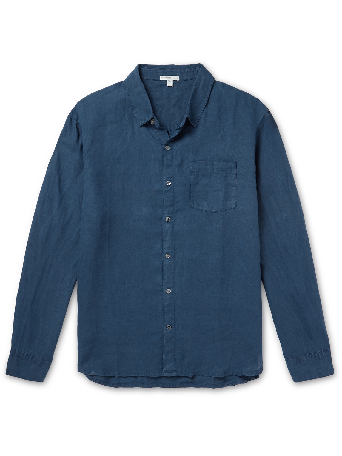 James Perse Garment-dyed Linen Shirt In Blue