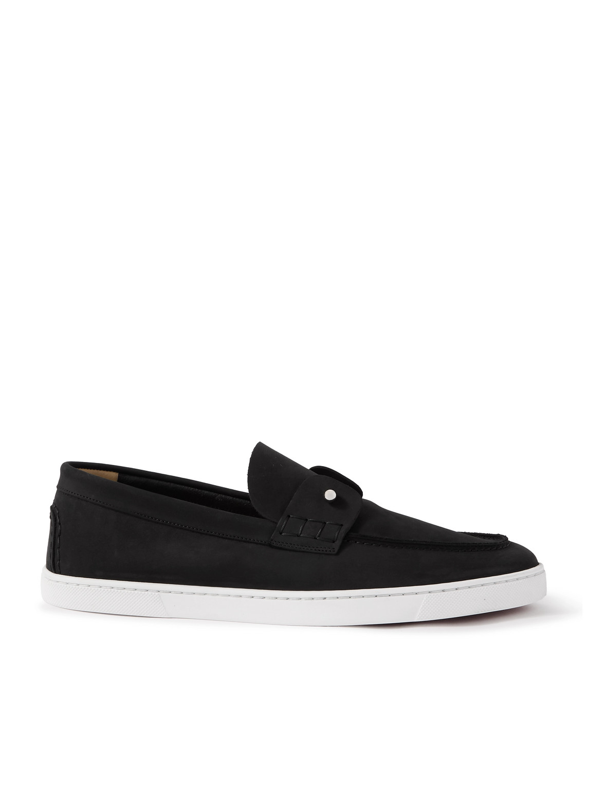 Shop Christian Louboutin Chambeliboat Nubuck Loafers In Black