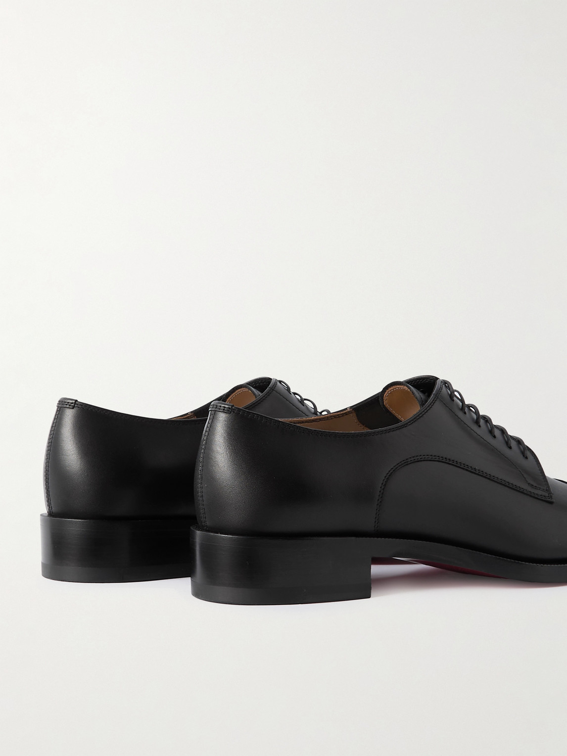 Christian Louboutin Cortomale Leather Derby Shoes In Black