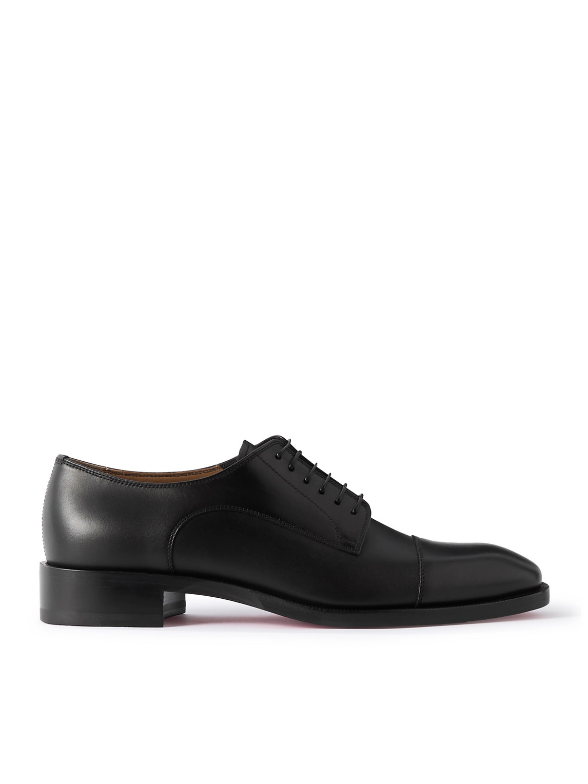 Christian Louboutin Cortomale Leather Derby Shoes In Black