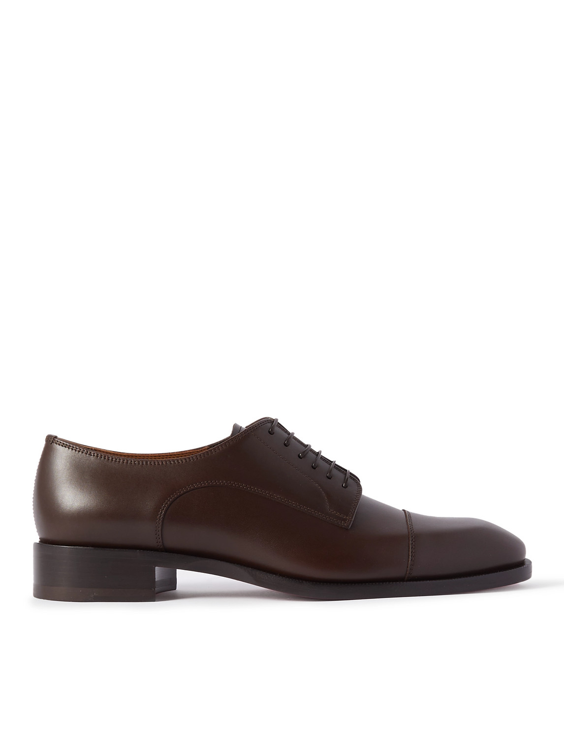 Christian Louboutin Cortomale Leather Derby Shoes In Brown