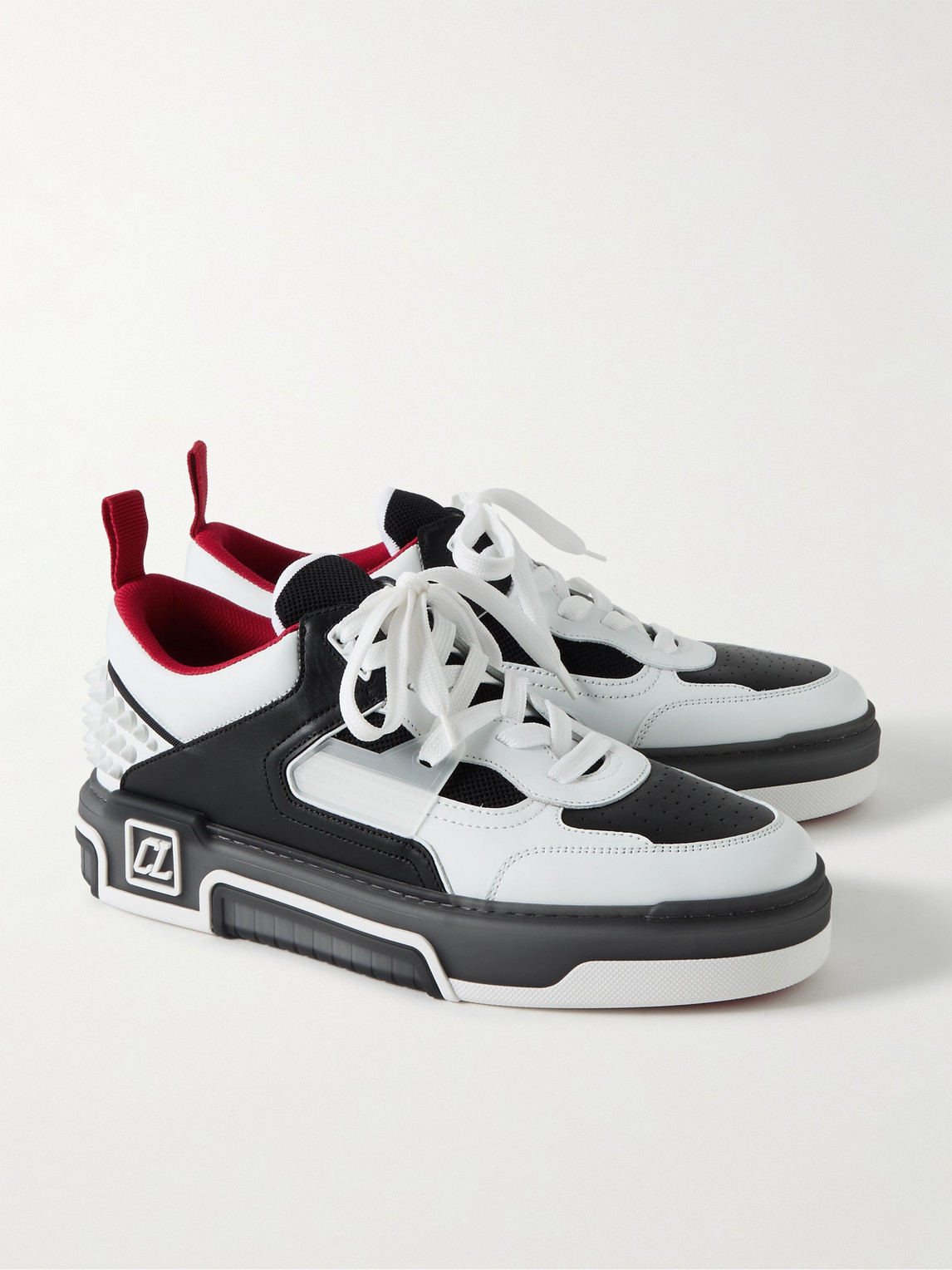 Christian Louboutin Low Top Sneakers With Signature Red Sole In White
