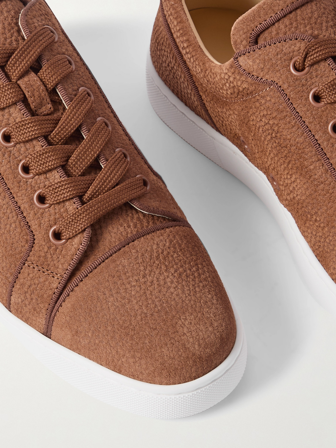 Christian Louboutin Louis Junior Full-grain Suede Sneakers In Brown