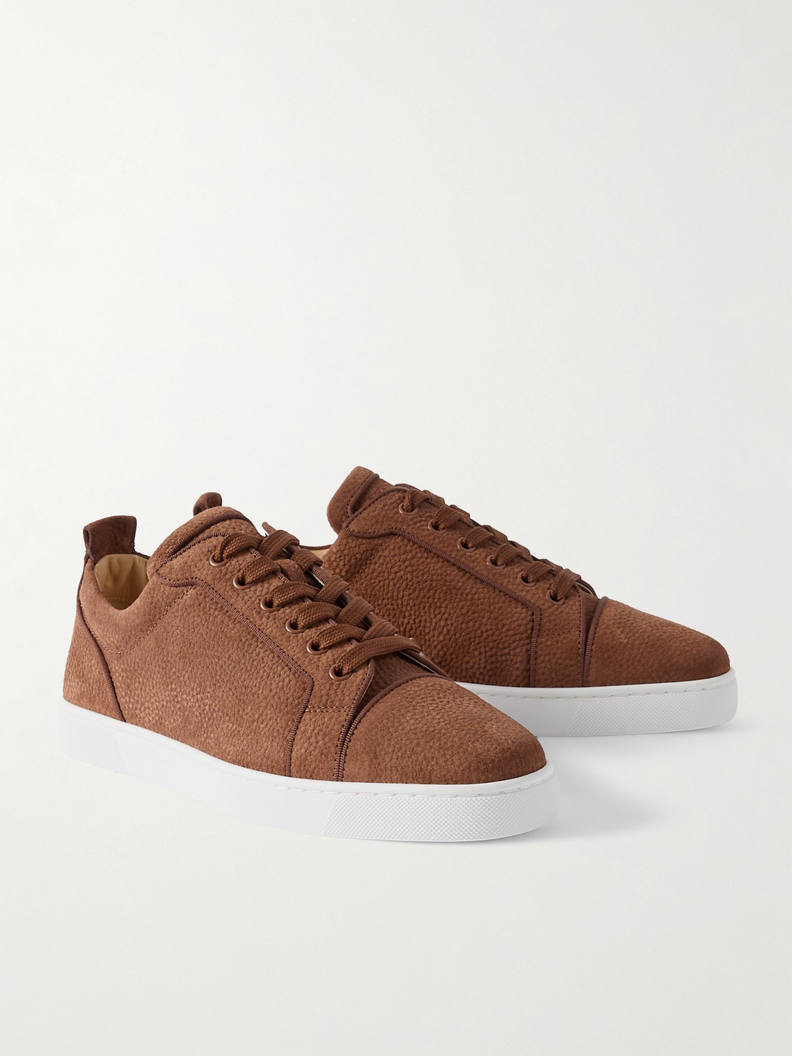 Christian Louboutin Louis Junior Full-grain Suede Sneakers In Brown