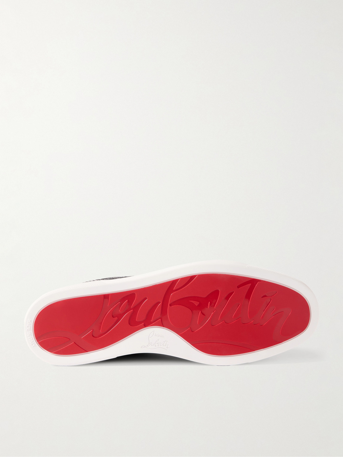 Christian Louboutin Rantulow Canvas, Snake-effect Leather And Suede Sneakers In Black