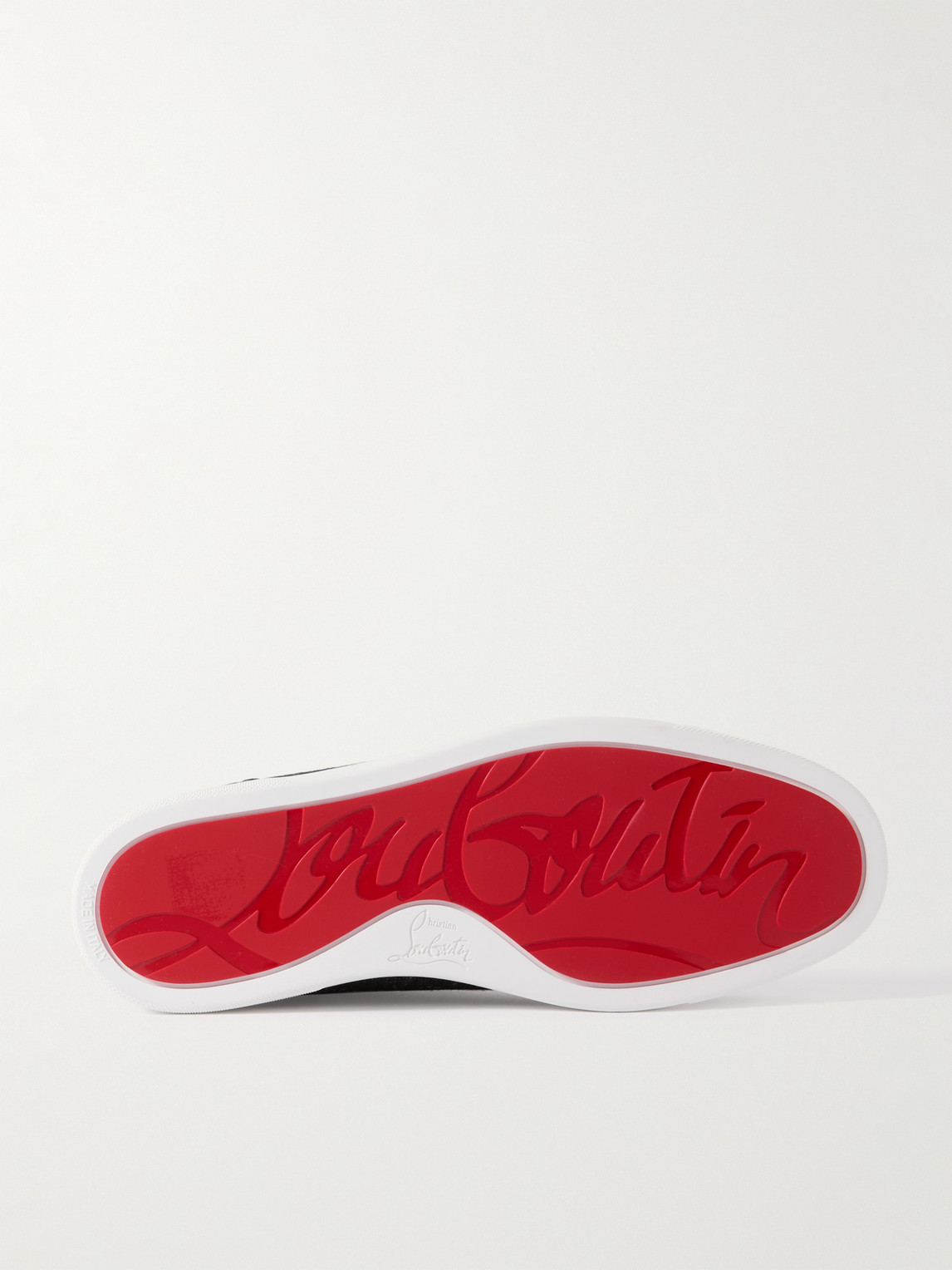 Christian Louboutin Louis Orlato Suede And Croc-effect Leather-trimmed Twill Sneakers In Black