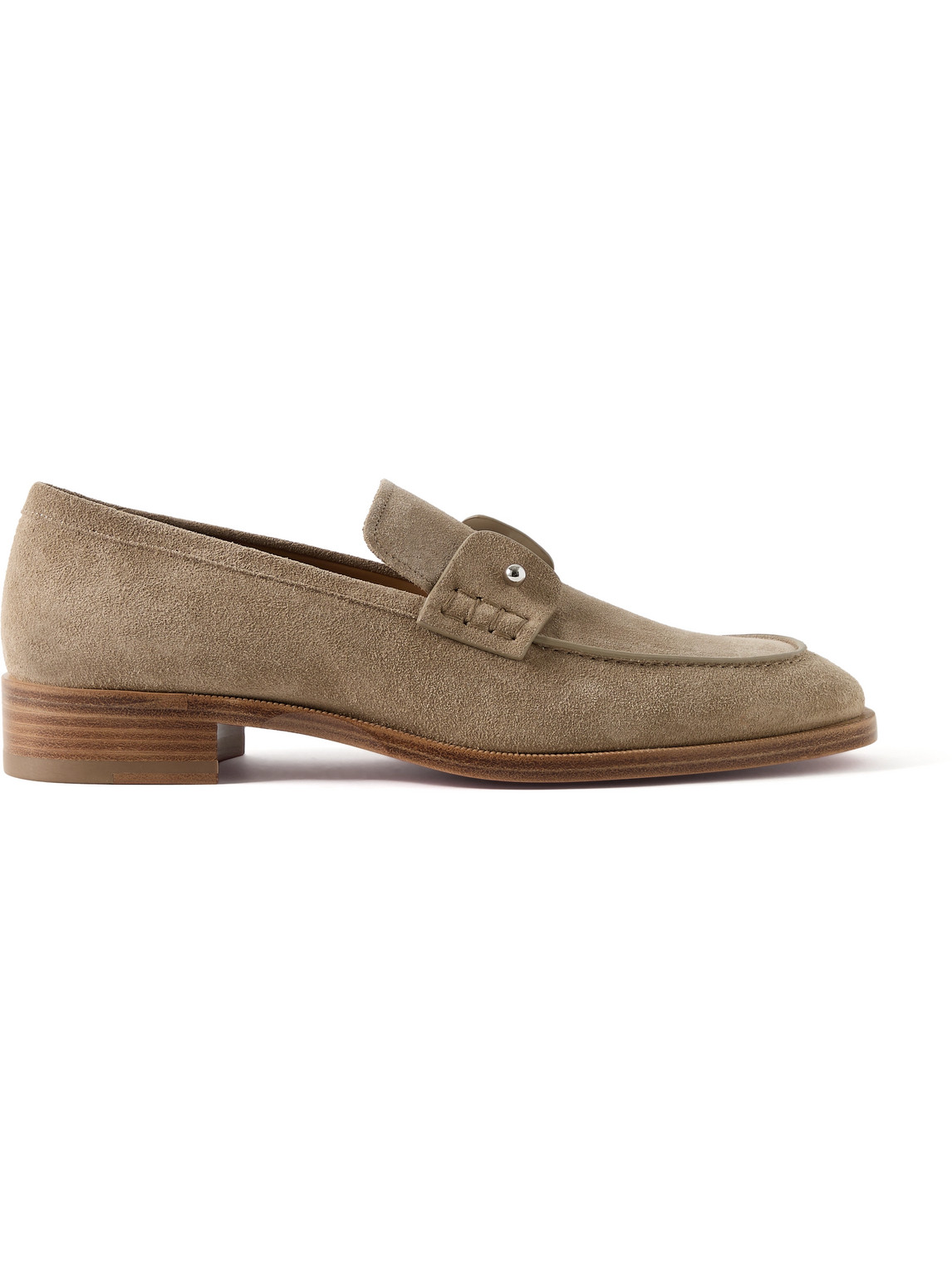 Christian Louboutin Mens Saharienne Chambelimoc Leather Derby Shoes Eur 45.5 / 11.5 Uk In Brown