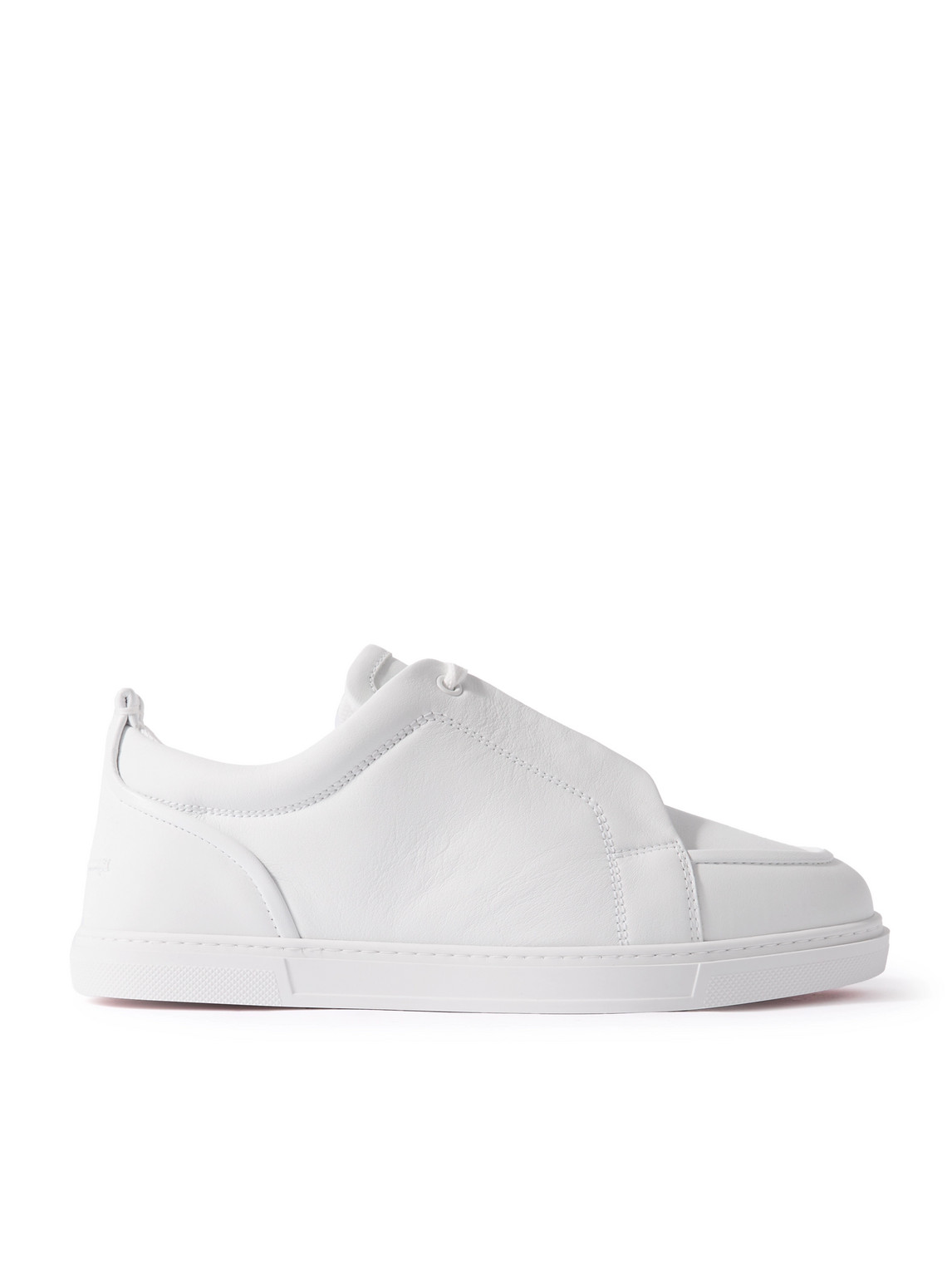Christian Louboutin Jimmy Rubber-trimmed Leather Sneakers In White