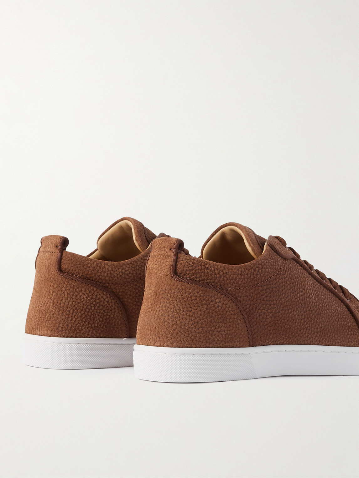 Christian Louboutin Rantulow Full-grain Suede Sneakers In Brown