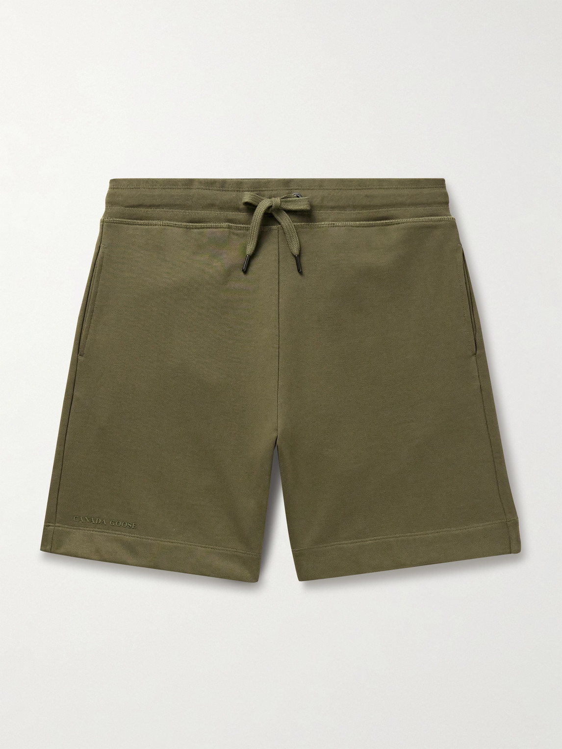 Canada Goose Huron Straight-Leg Logo-Appliquéd Cotton-Jersey Drawstring Shorts - Men