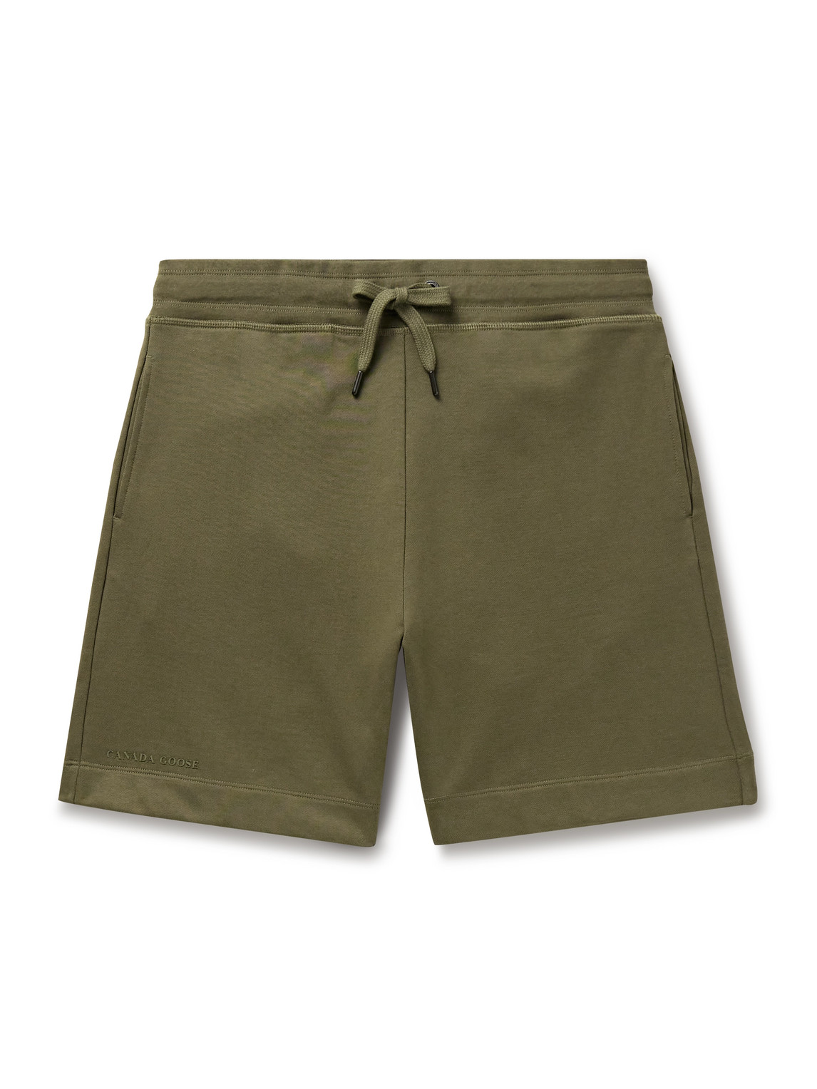 Huron Straight-Leg Logo-Appliquéd Cotton-Jersey Drawstring Shorts