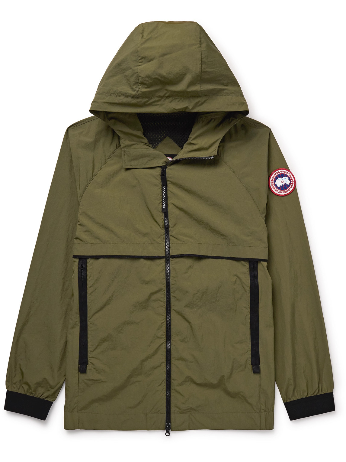 Canada Goose Faber Logo-appliquéd Acclimaluxe Hooded Jacket In Green