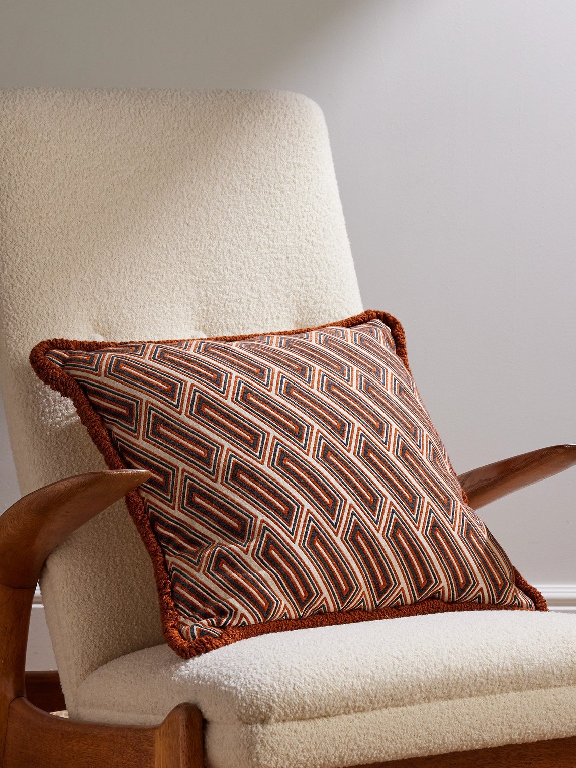 Soho Home Vende Fringed Jacquard Cushion - Men