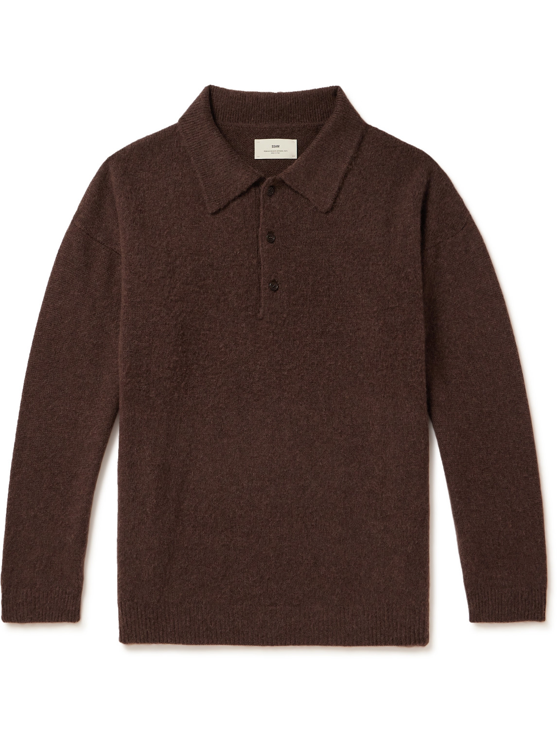 Ssam Brushed Cashmere Polo Shirt In Brown